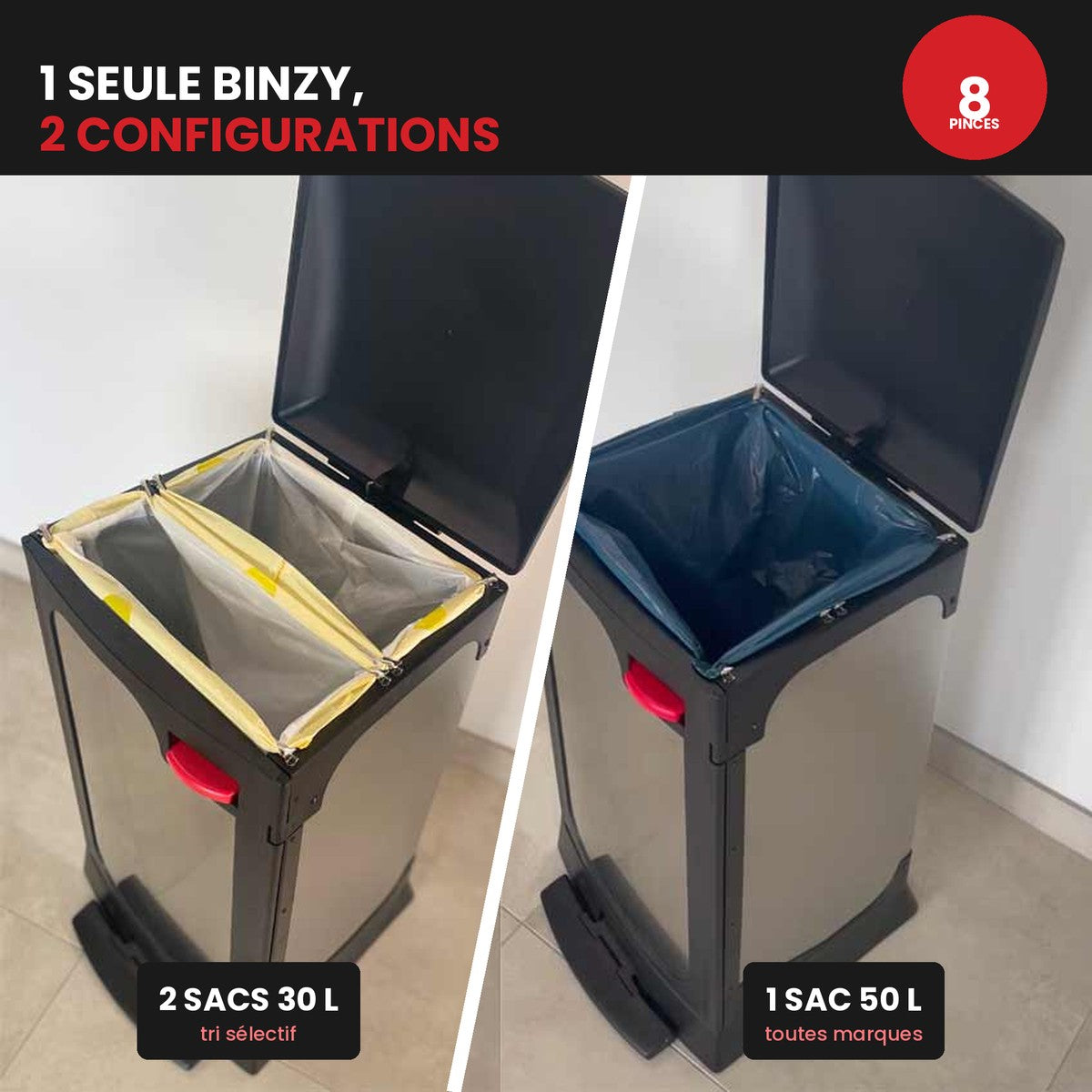 BINZY - Mülleimer mit Fronttür